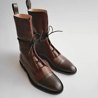 Image of Fiona | Women's Lace-Up Mid-Calf Boots