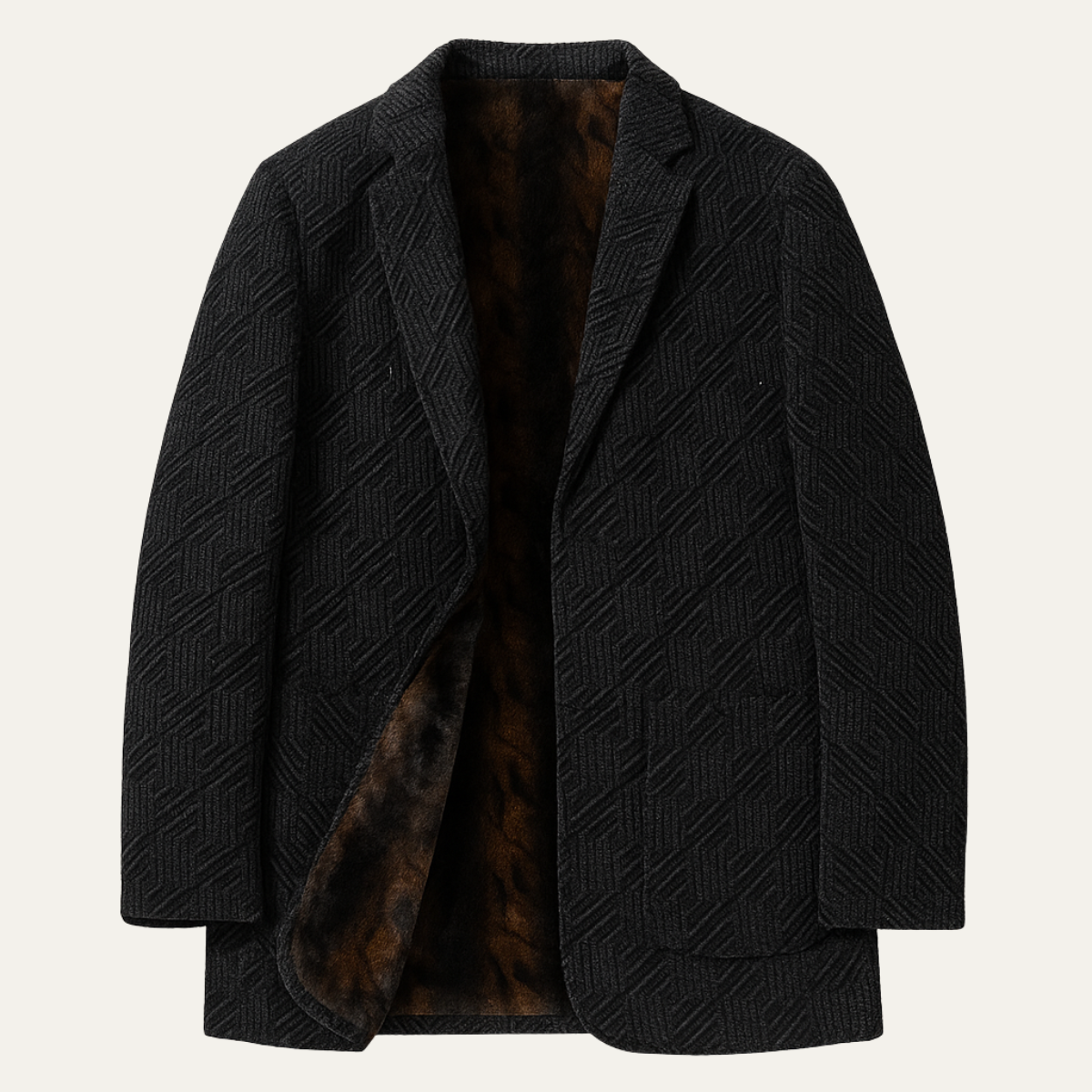 Mens Chenille Blazer Soft Fur Lined Navy - Vonnera