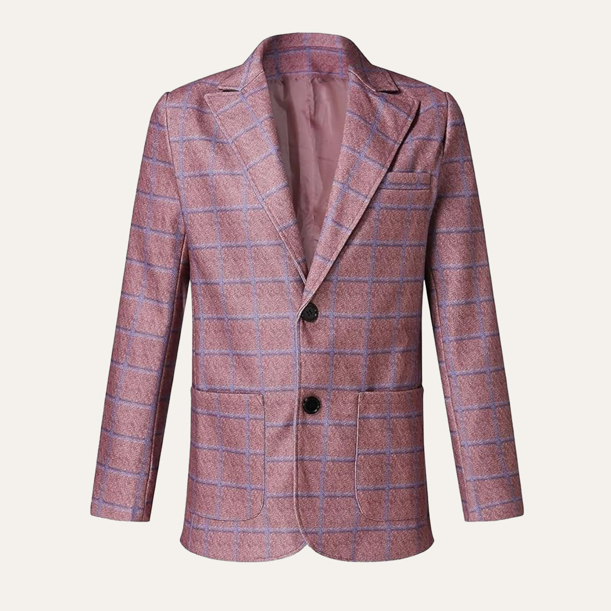 Men's Plaid Blazer Jacket Checked Double Breasted - Vonnera