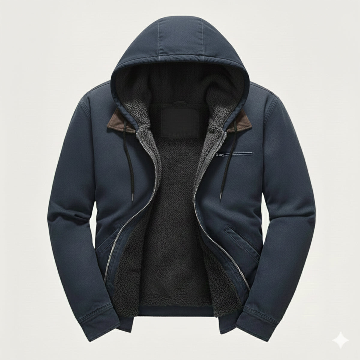 Men's Fleece Lined Hooded Jacket Winter Warm - Vonnera