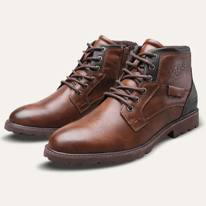 Men's Leather Combat Boots - Vonnera