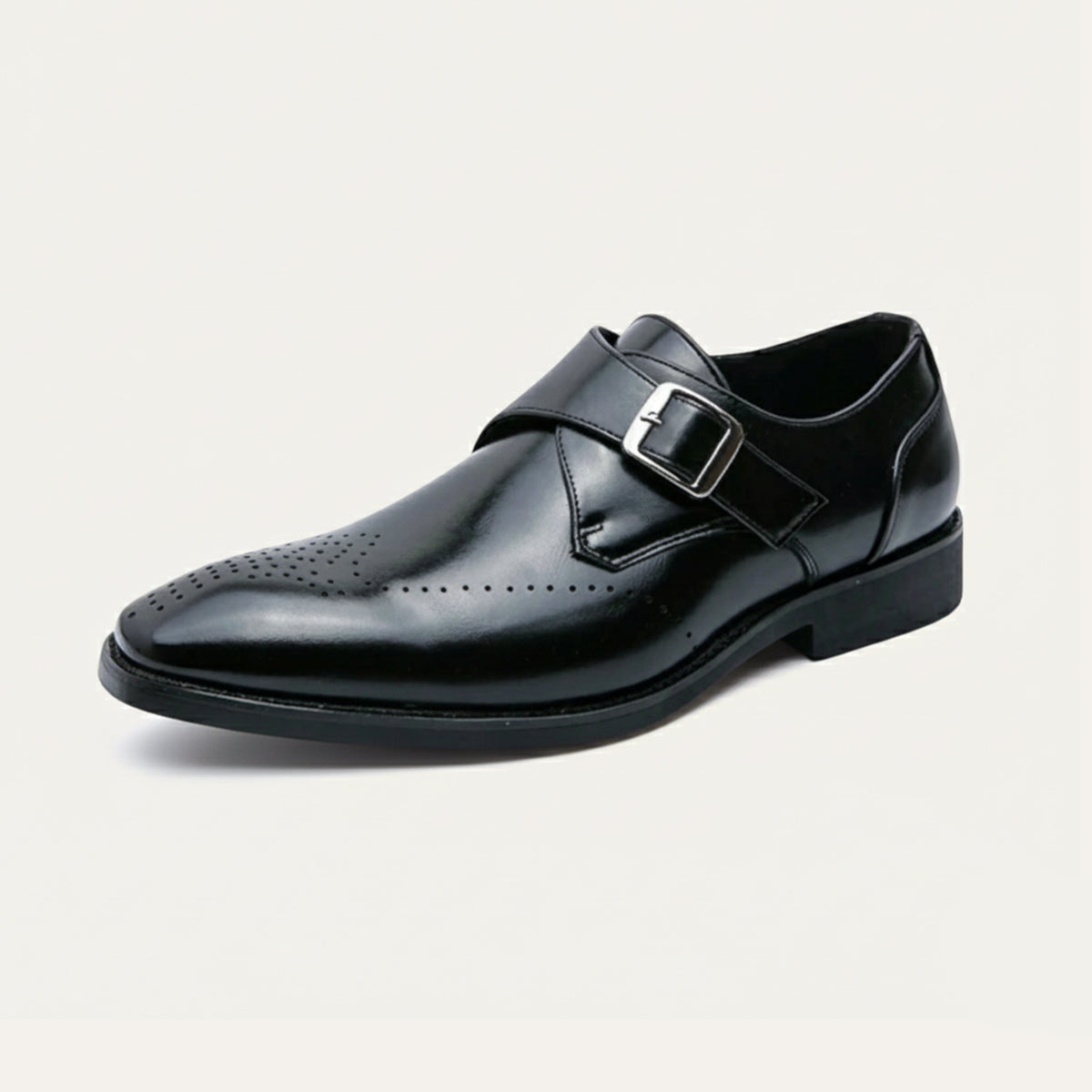 Men's Italian Leather Dress Shoes Buckle Brown - Vonnera