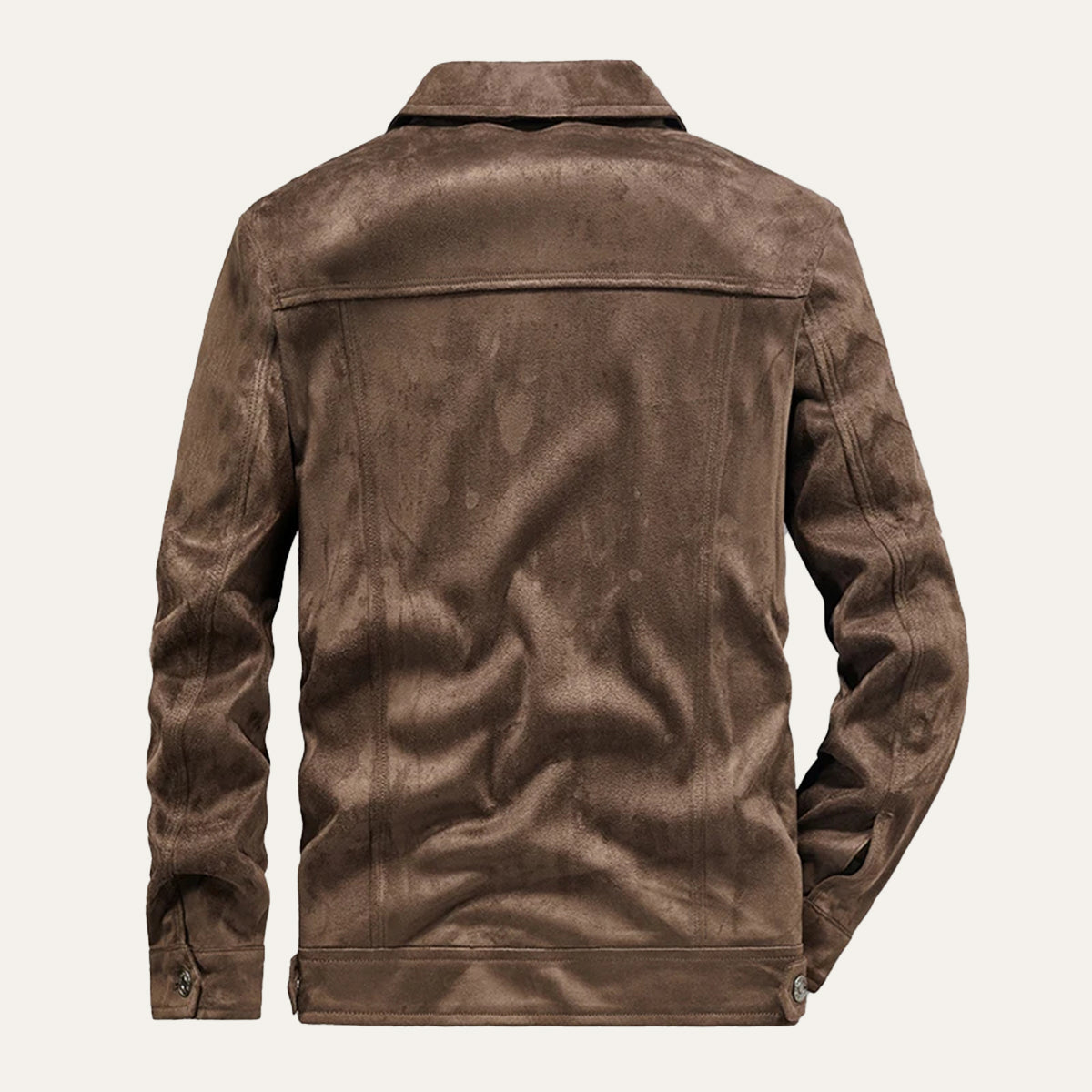 Men's Suede Cargo Jacket Lightweight Vintage Brown
