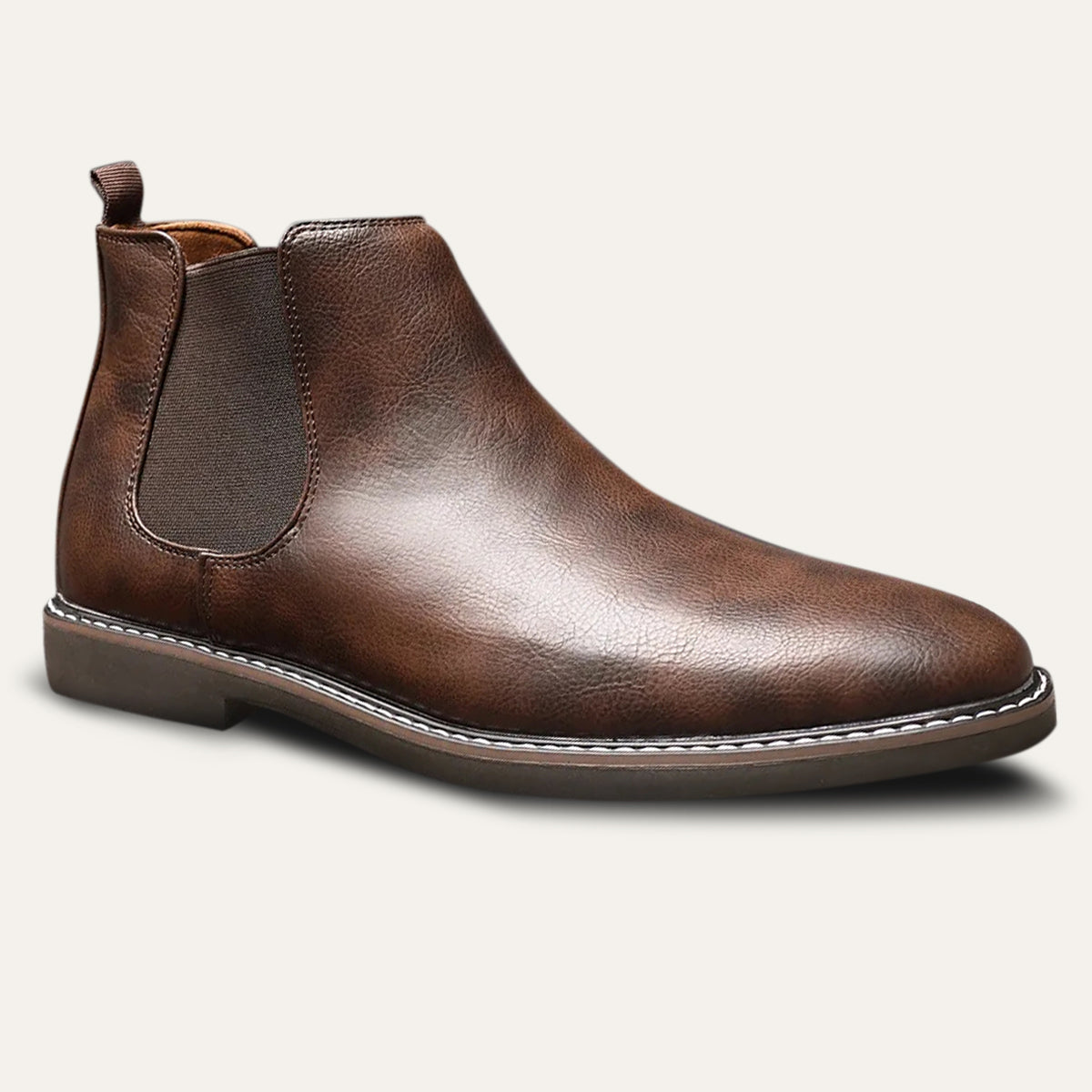 Men's Leather Chelsea Boots Comfortable Brown