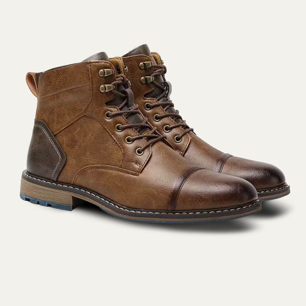 Men's Vintage Leather Ankle Boots - Vonnera
