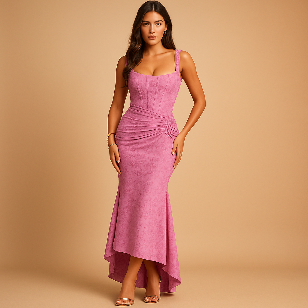 Women’s floral midi dress with lightweight fabric and flowing silhouette, perfect for brunches, garden parties, casual outings, and summer evenings.