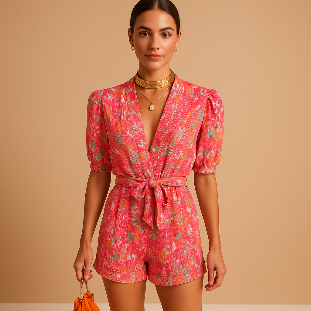 Women's Floral Short Jumpsuit - Vonnera