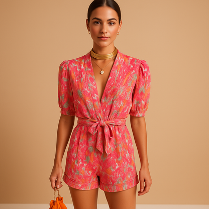 Women's Floral Short Jumpsuit - Vonnera