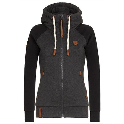 Women's Knitted Hoodie Long Sleeves Zipper