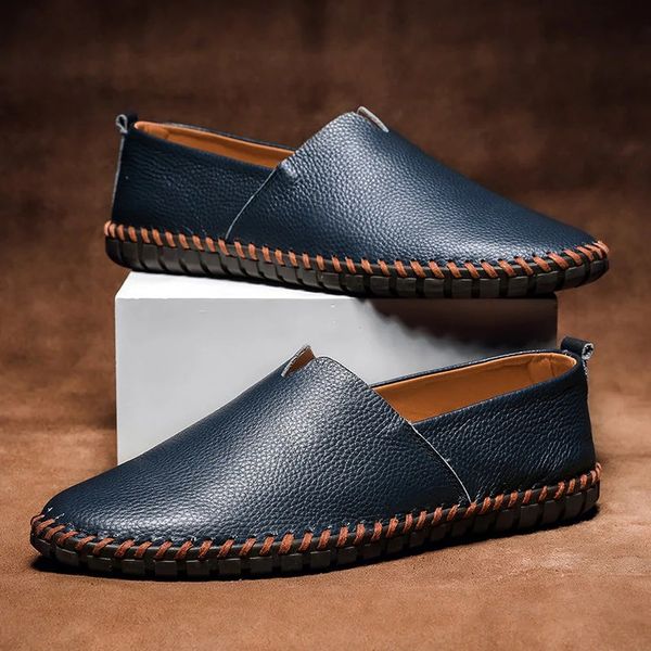Men's Leather Slip-On Loafers - Vonnera