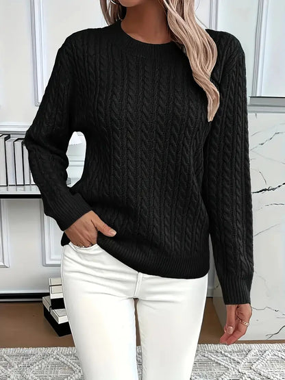 Image of Frances | Women's Long Sleeve Cable Knit Sweater