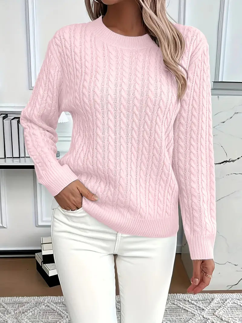 Women's Long Sleeve Cable Knit Sweater - Vonnera