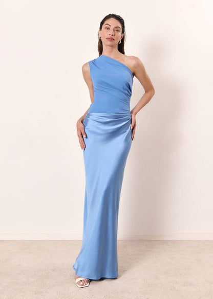 Women's One Shoulder Maxi Dress Sleeveless