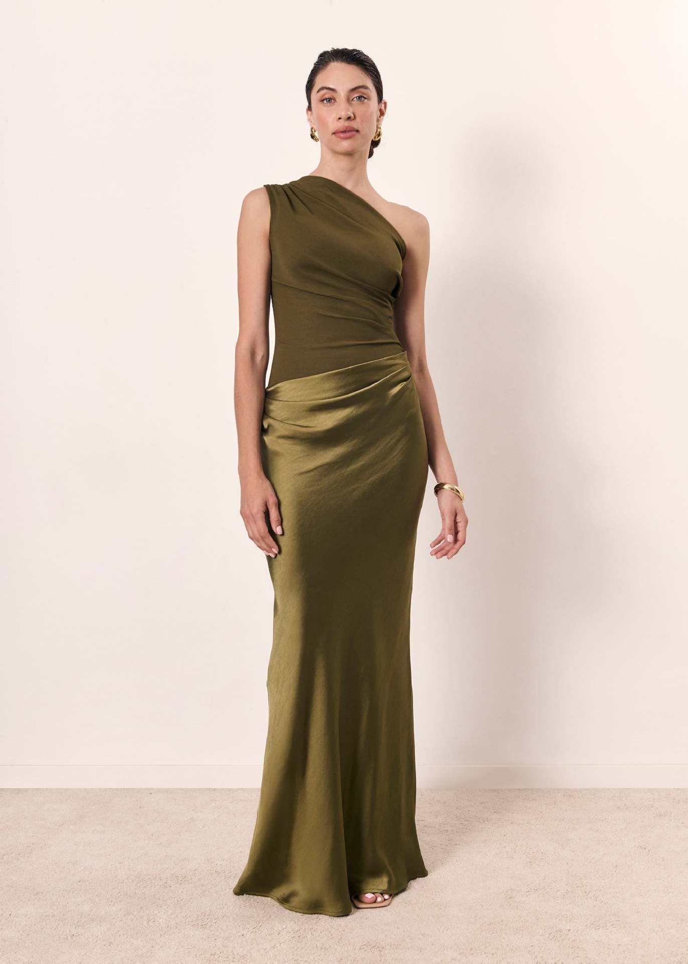 Women's One Shoulder Maxi Dress Sleeveless