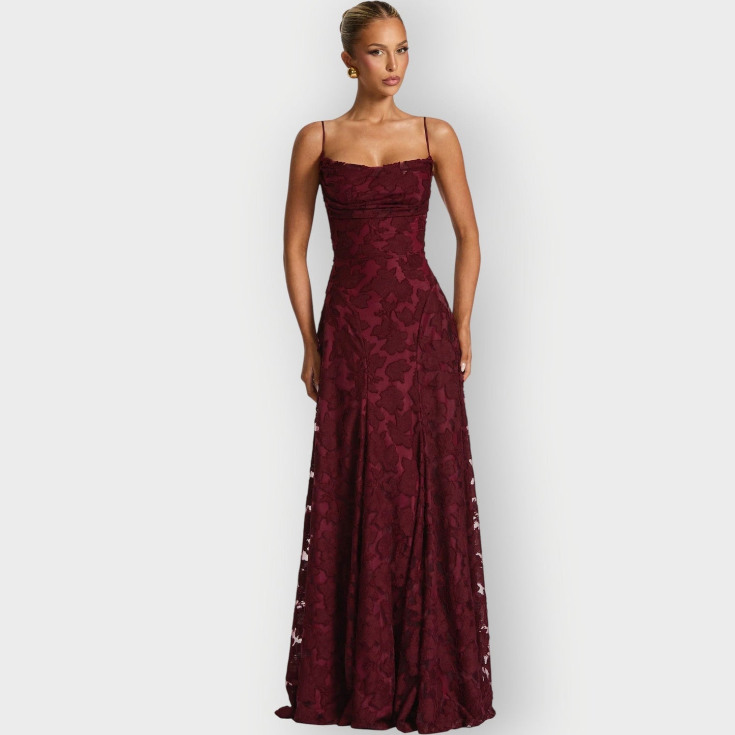 Elegant Strapless Velvet Evening Gown - Vonnera