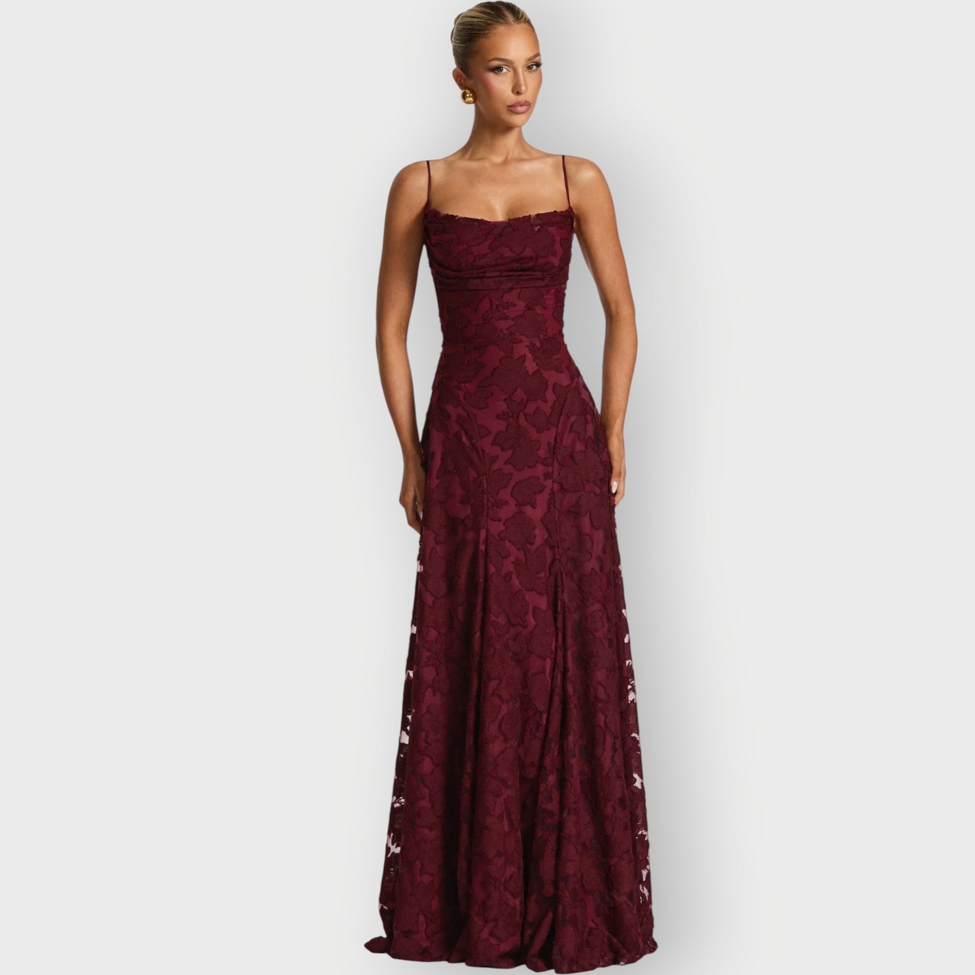 Elegant Strapless Velvet Evening Gown - Vonnera