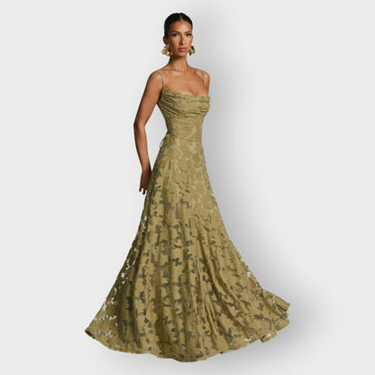 Elegant Strapless Velvet Evening Gown