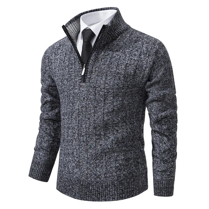 Frederick | Men's Half-Zip Cable Knit Sweater - Image 5
