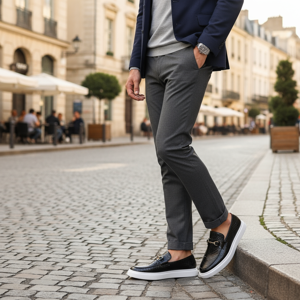 Men's Slip-On Loafers Textured Upper