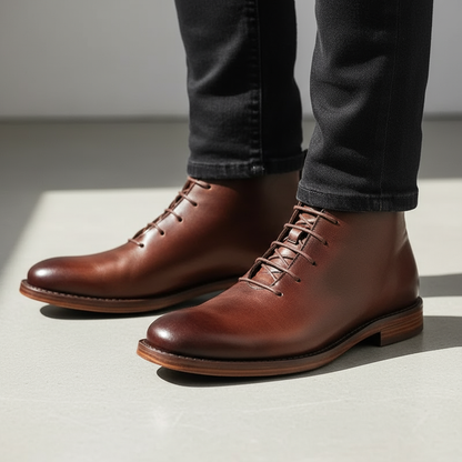 Men's Slip On Ankle Shoes Minimalist Lace Up
