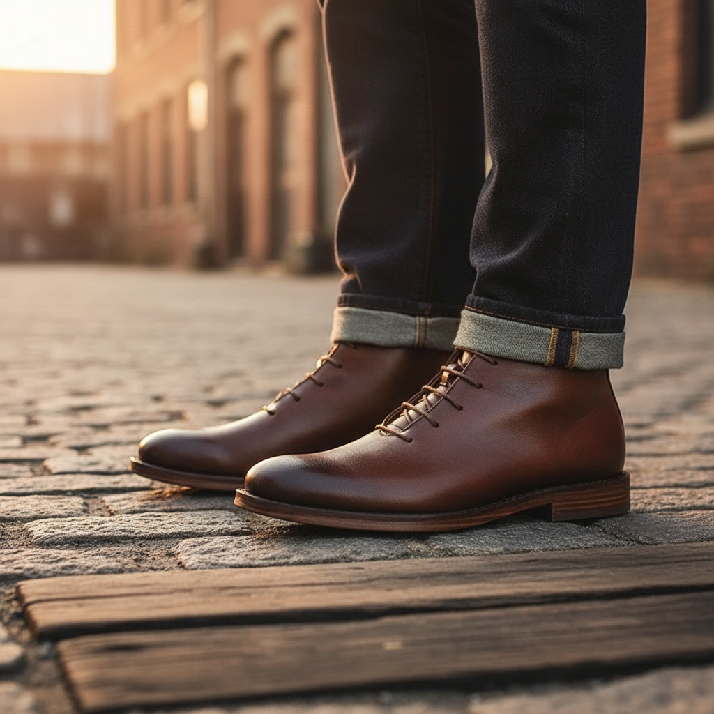 Men's Slip On Ankle Shoes Minimalist Lace Up