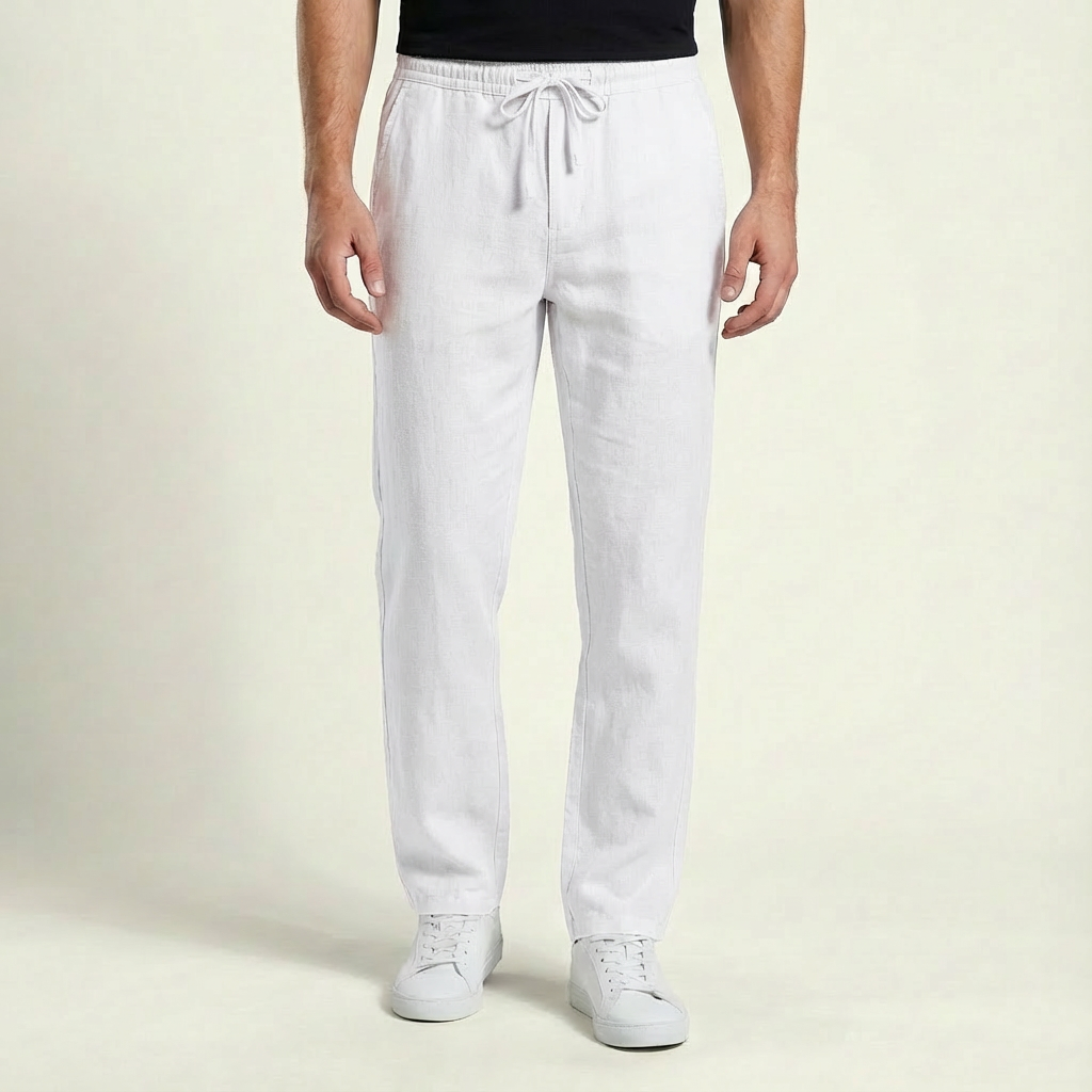 Men's Linen Trousers Lightweight Beige - Vonnera