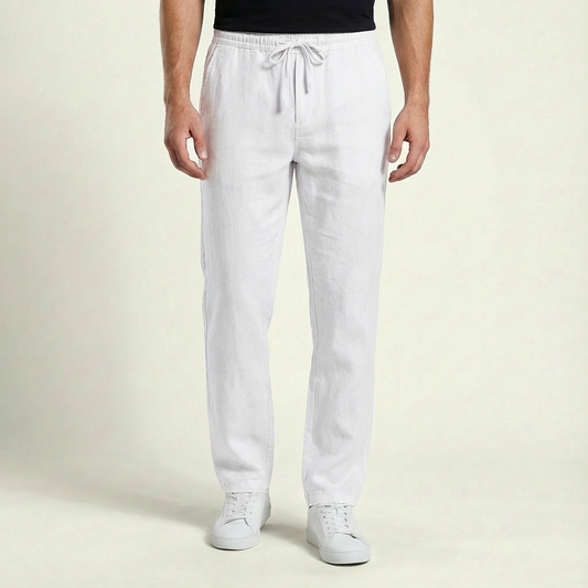 Men's Linen Trousers Lightweight Beige - Vonnera