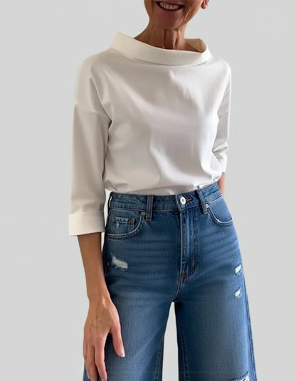 Women's Funnel Neck Blouse - Vonnera