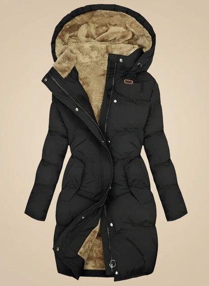 Women's Fur Lined Puffer Jacket Hooded