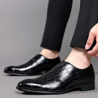 Men's Slip-On Dress Shoes Textured Upper