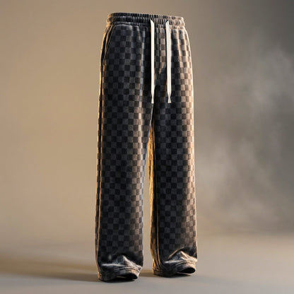 Matt Checkered Corduroy Sweatpants