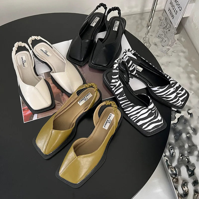 Image of Gail | Women's Slingback Square Toe Loafers