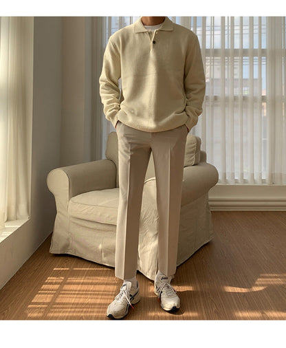 Image of Gary | Men's Long Sleeve Knit Polo Sweater
