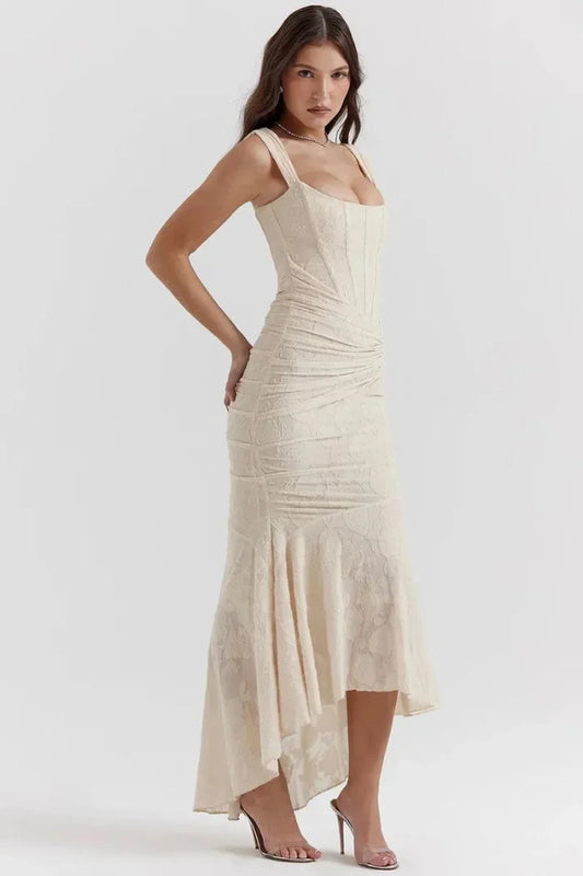 Gemma Women's Floral Lace Midi Dress - Vonnera