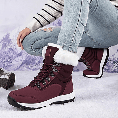 Women's Lace-Up Winter Boots with Collar
