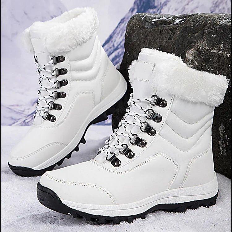 Women's Lace-Up Winter Boots with Collar