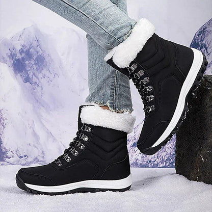 Women's Lace-Up Winter Boots with Collar