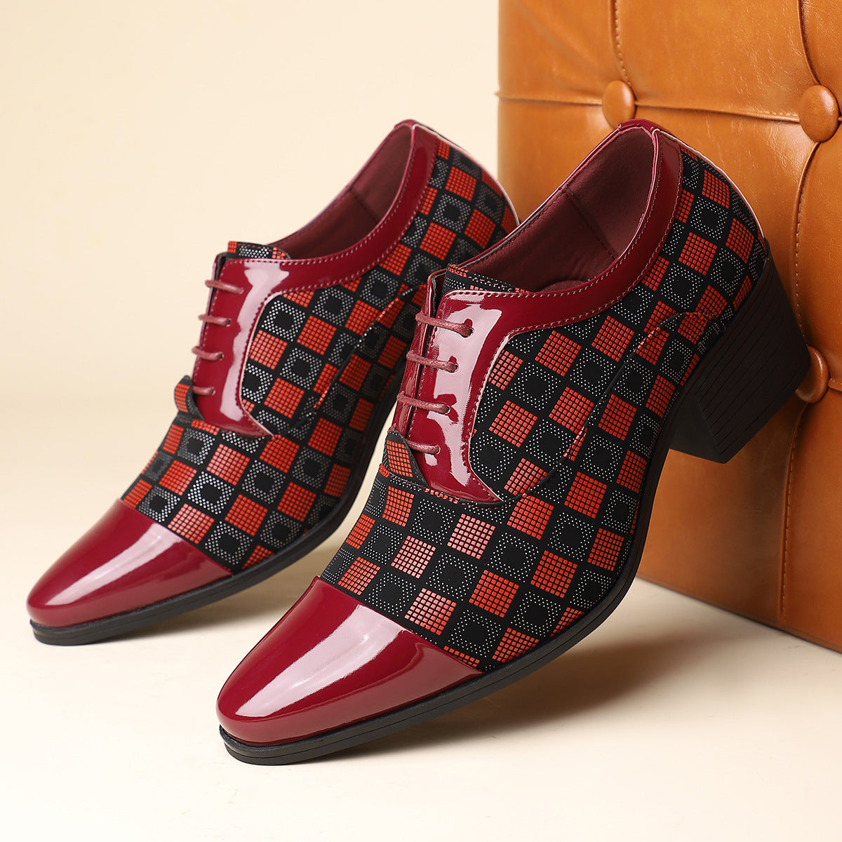 Image of George | Men's Lace-Up Block Heel Dress Shoes