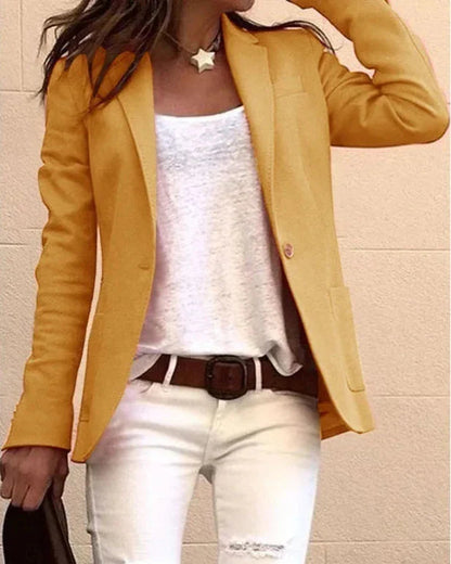 Women's Long Sleeve Button Blazer - Vonnera