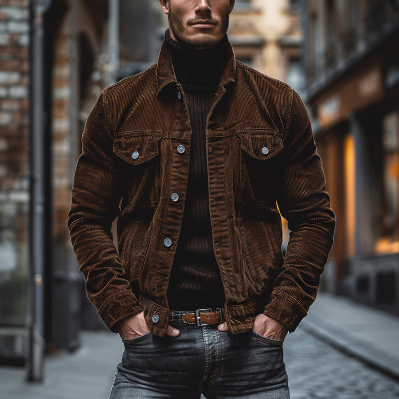 Men's Corduroy Button Down Jacket - Vonnera