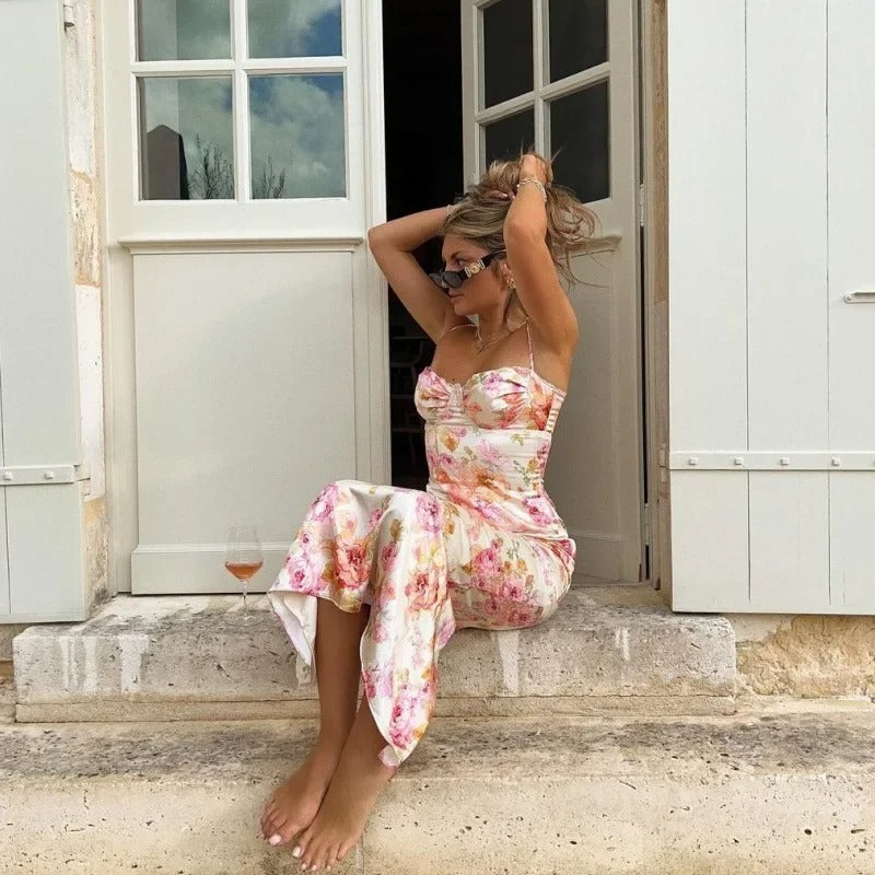 Image of Gina | Women's Floral Bodycon Midi Dress