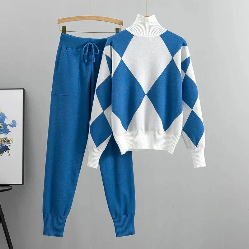 Women's Knit Two-Piece Set Turtleneck