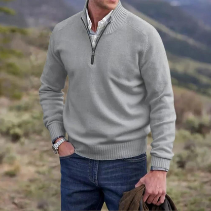 Men's Quarter Zip Mock Neck Sweater - Vonnera