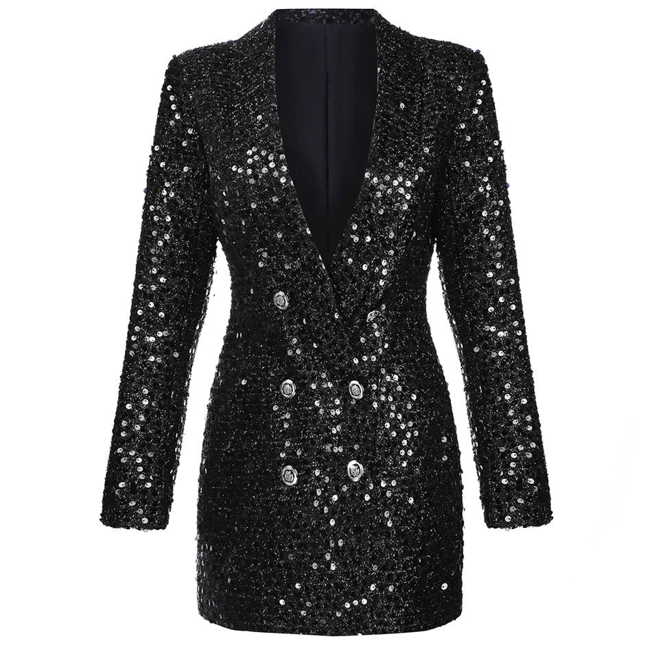 Women's Sequin Mini Dress Blazer