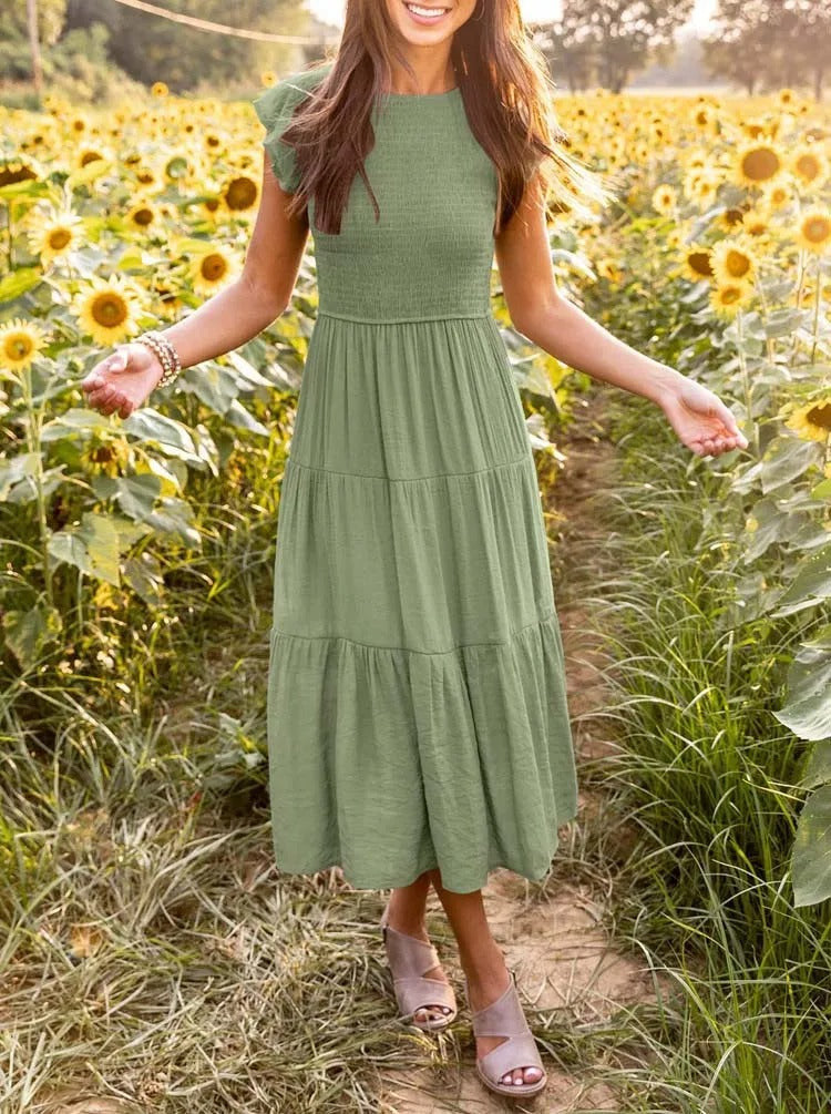 Image of Grace | Women's Smocked Midi Dress