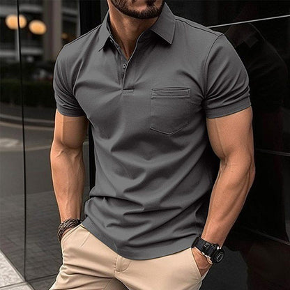 Men's Polo Shirt Cotton Short Sleeve Navy