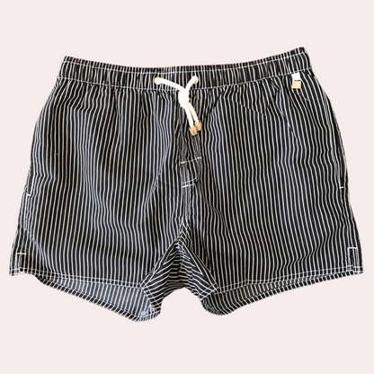 Men's Striped Drawstring Swim Shorts Gray - Vonnera