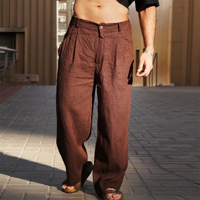 Men's Wide Leg Chino Pants Gray - Vonnera