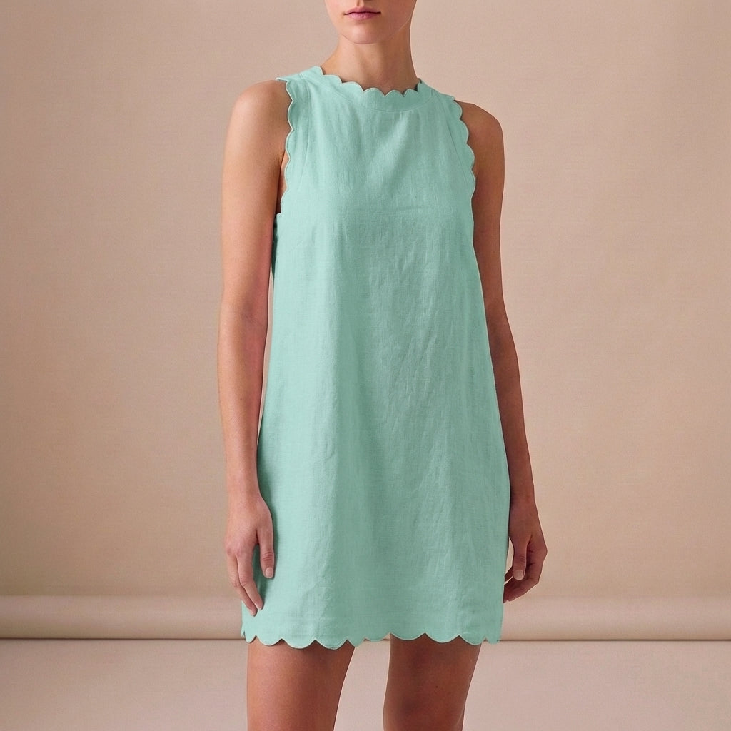 Women's Sleeveless Ruffle Mini Dress Lightweight