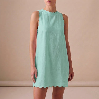 Women's Sleeveless Ruffle Mini Dress Lightweight